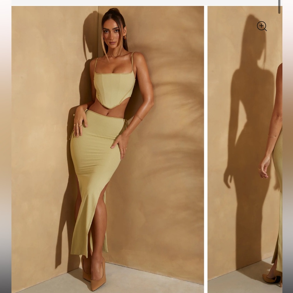 Oh Polly Sage Green Skirt Set